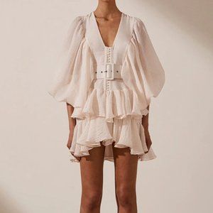 Shona Joy Charlotte Plunged Draped Mini Dress